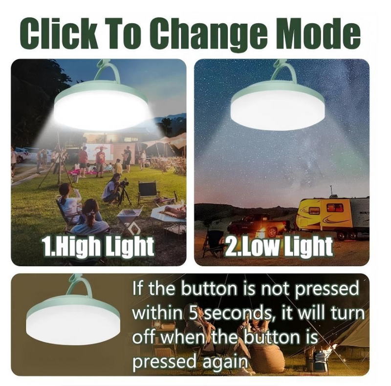 LED Camping Light Magnet&Hook Strong Light Portable Flashlights Tent Lamp