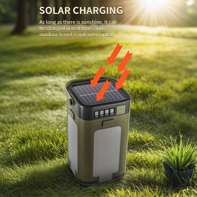 Foldable Camping Light Power Bank Rechargeable Lantern Flashlight LED Tent