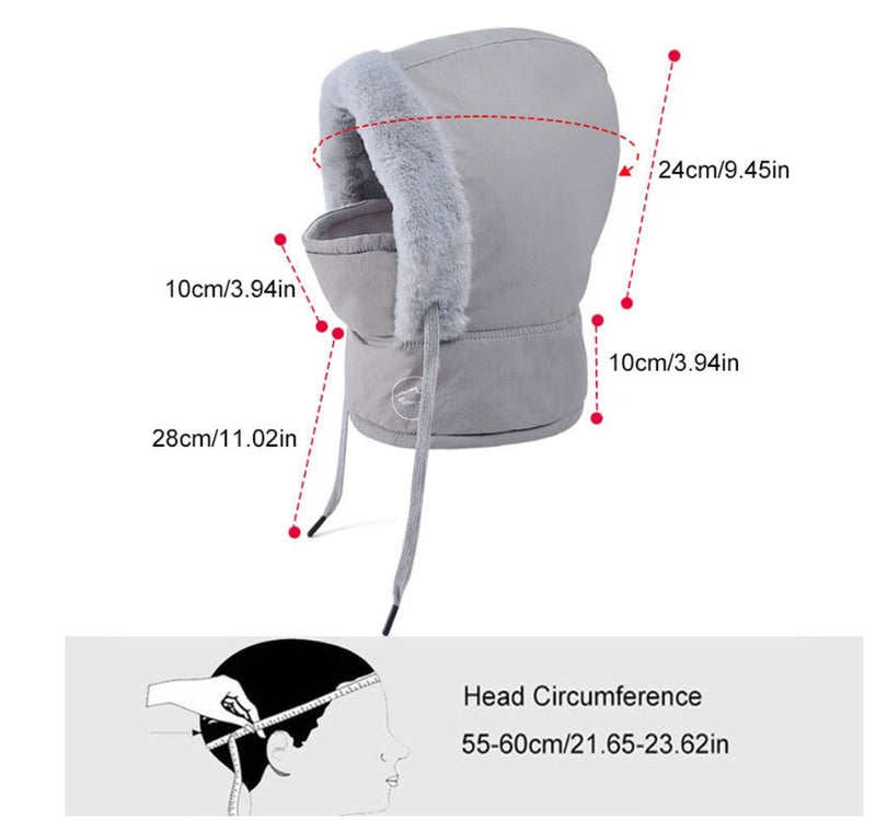 Unisex Winter Windproof Face Mask Hat Scarf Thermal Fleece Cold Weather