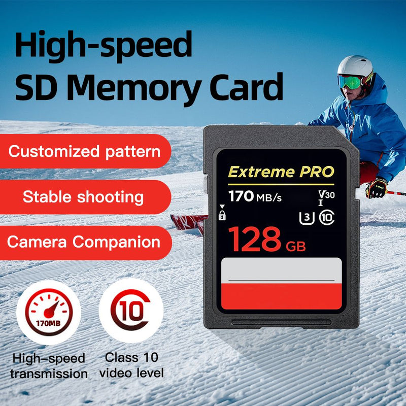 Extreme PRO SD Card 32GB 64GB 128GB Flash Memory Card for Camera