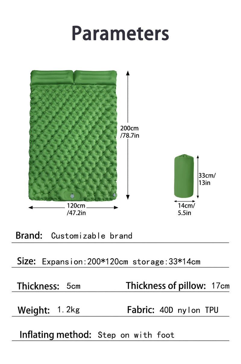 Outdoor Extra Wide Sleeping Pad Mat Ultralight Folding Bed Car Travel Mat