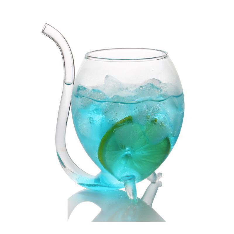 Creative Devil Glass Cocktail Glass Cup Glass Cup with Straw 300ml Win