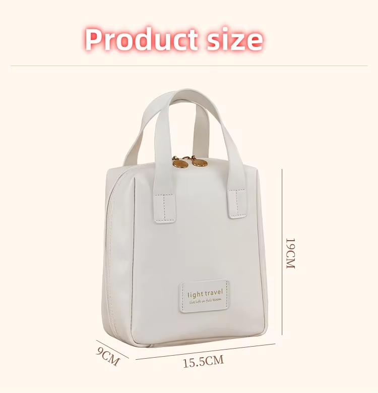 PU Leather Large Capacity Handheld Hard Shell Cosmetics Makeup Bag Travel Portable Toilet Storage Bag