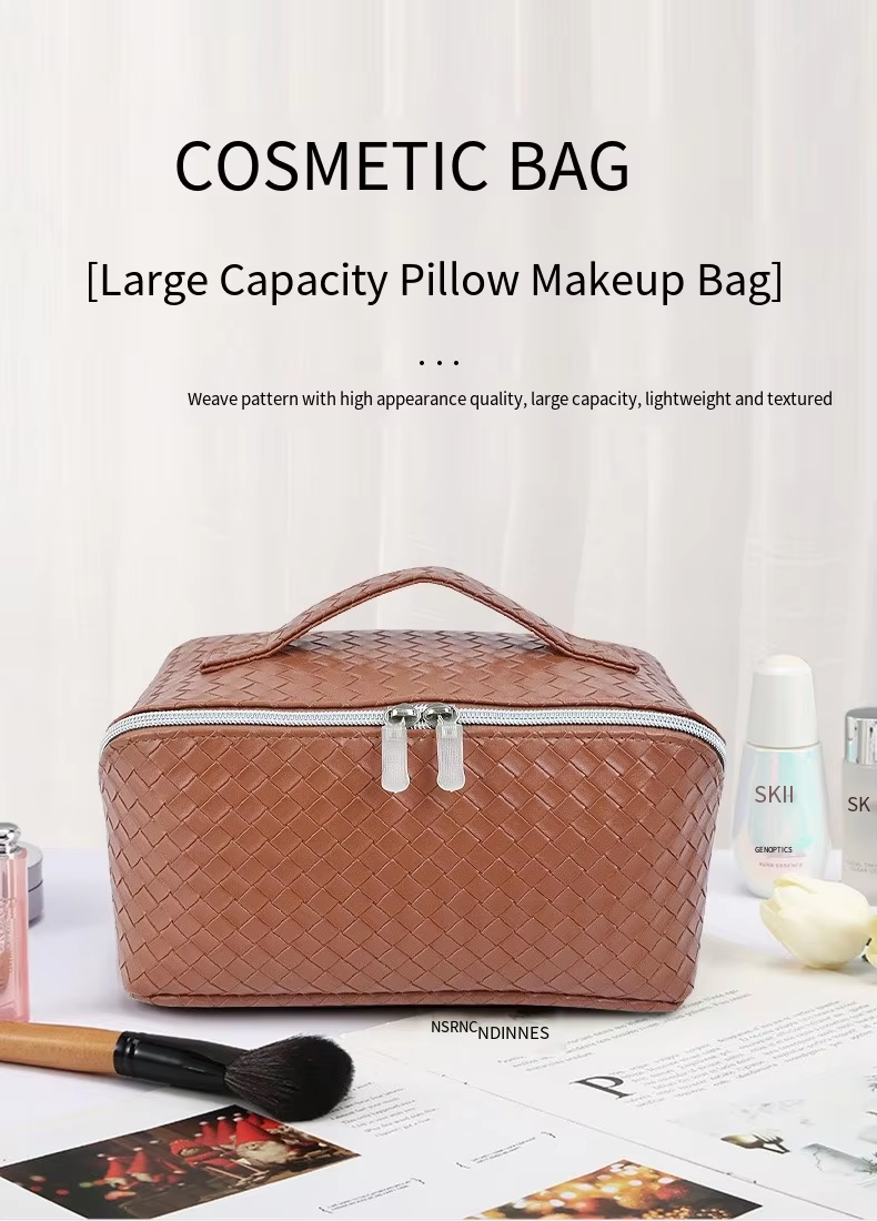 Style Fashionable Large-capacity Textured PU Leather Woven-pattern