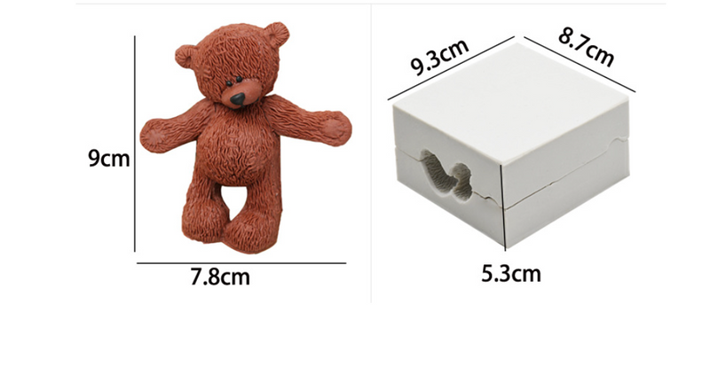 2pcs 3D Bear Shape Silicone Molds Silicone Ice Cube Maker DIY Sugarcra