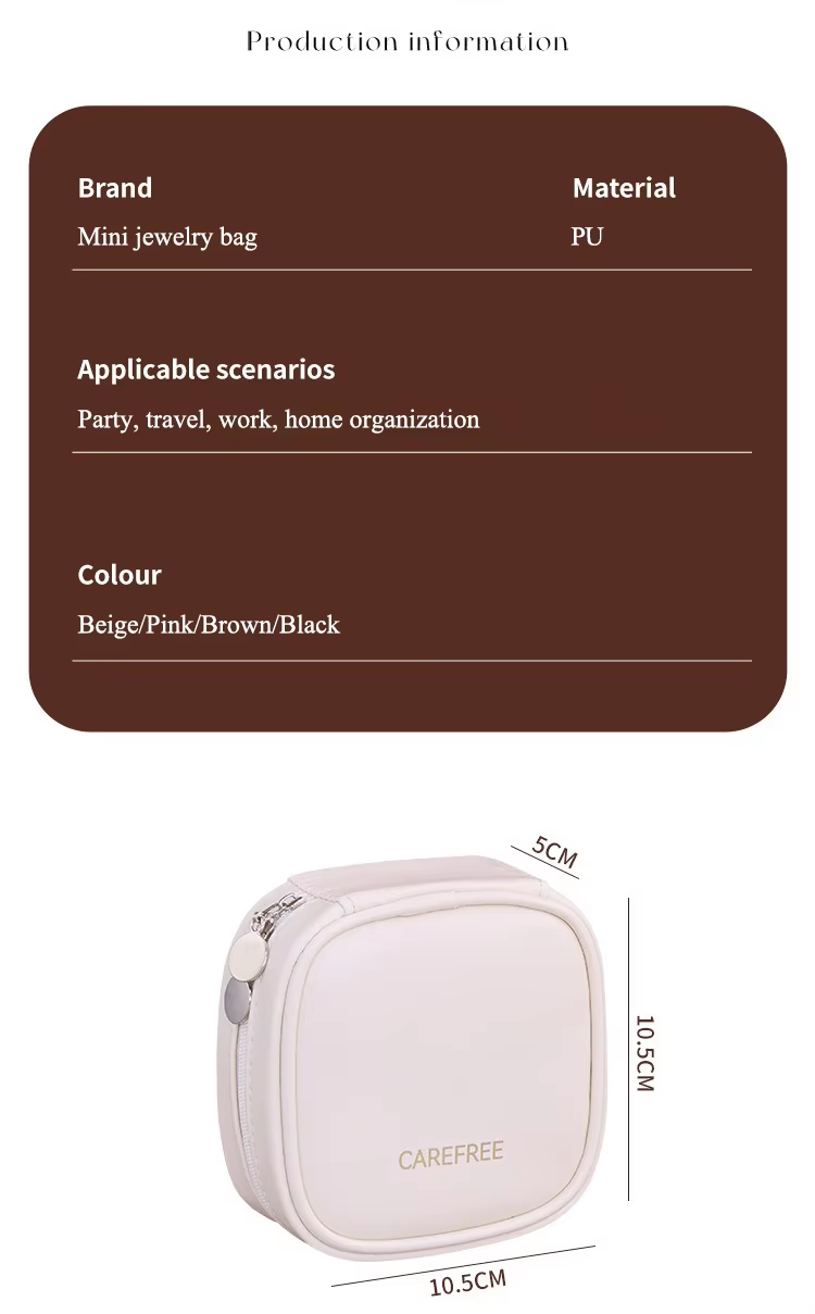 Leather Earrings Rings Necklaces Travel Jewelry Boxes Square Style PU Leather Portable Jewelry Storage case