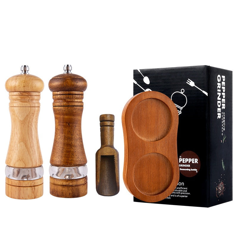 Wooden Pepper Grinder Adjustable Manual Pepper Mill Kitchenware Sea Salt Grinder
