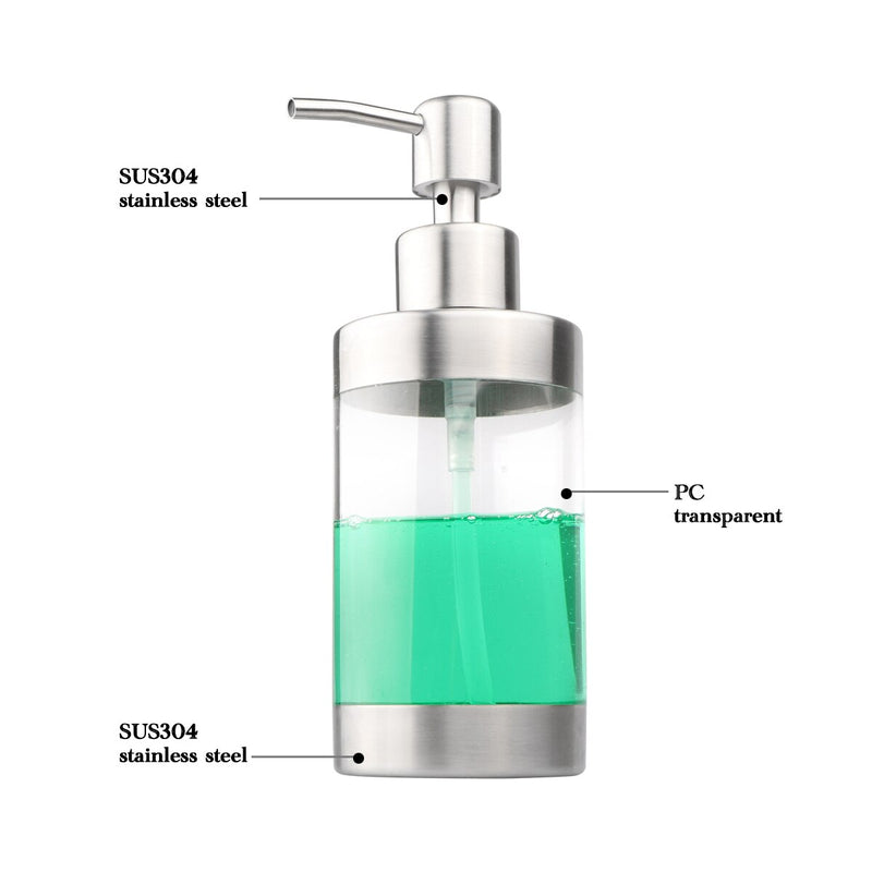 Acrylic 304 Stainless Steel Bathroom Soap Dispenser