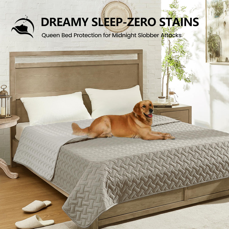 259cm×208cmWaterproof Pet Bed Cover, Reusable 3-Layer Quilted Protector for Dogs, Couch & Bed