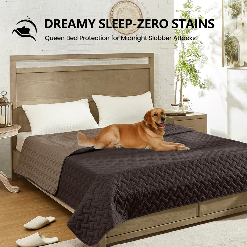 259cm×208cmWaterproof Pet Bed Cover, Reusable 3-Layer Quilted Protector for Dogs, Couch & Bed
