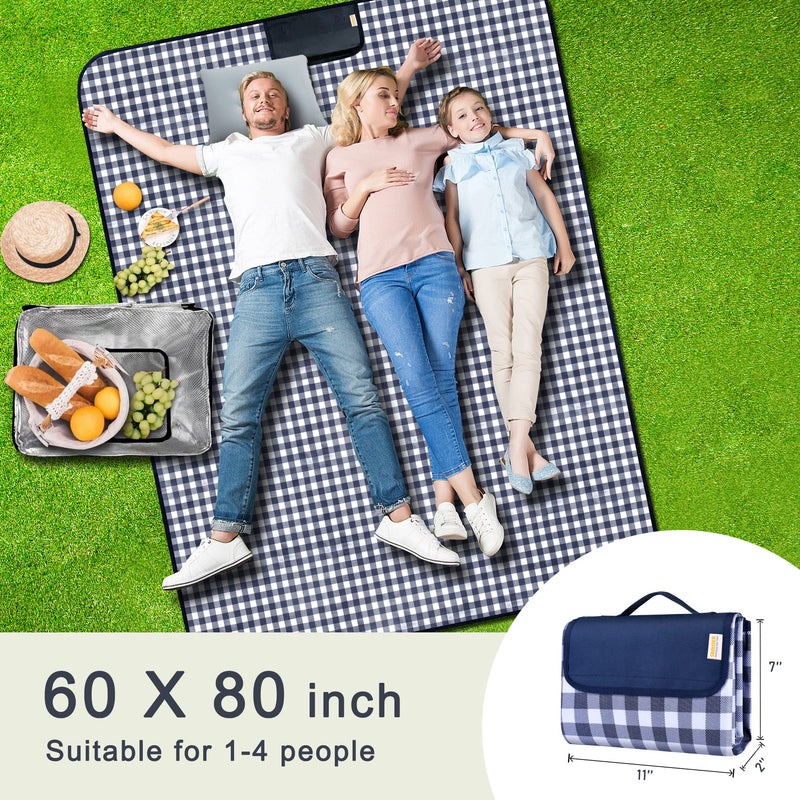 Waterproof Picnic Blanket, 2-Layer Sandproof Foldable