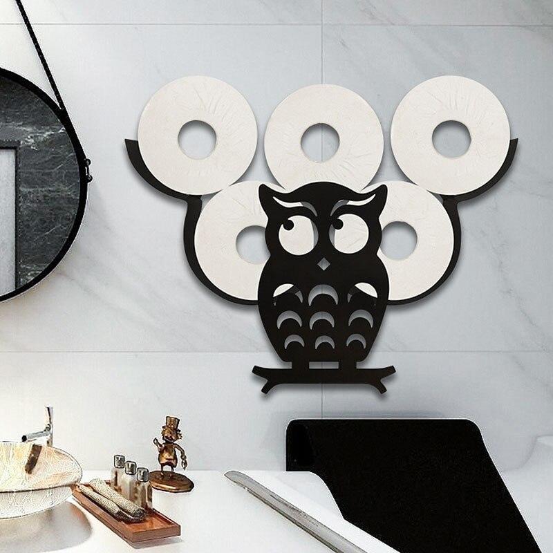 Cute Staring Owl Iron Pet Towel Hanger