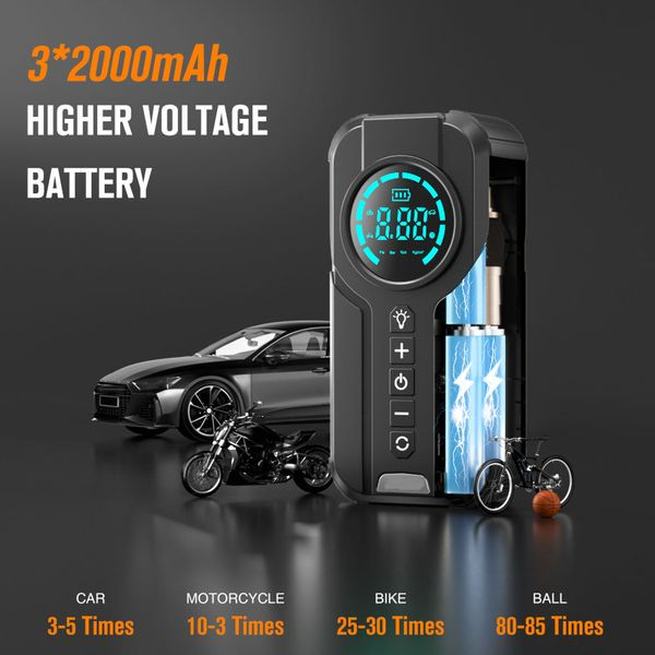 4In1 Car Emergency Booster, Tire Inflator, Power Bank, Flashlight & Glove