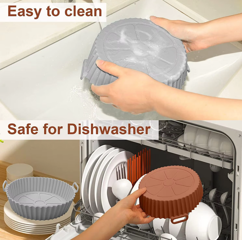 Reusable Silicone Air Fryer Liners Pots  - 2 PCS