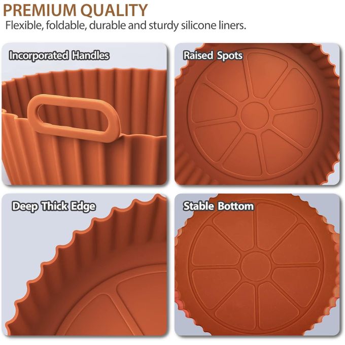 Reusable Silicone Air Fryer Liners Pots  - 2 PCS