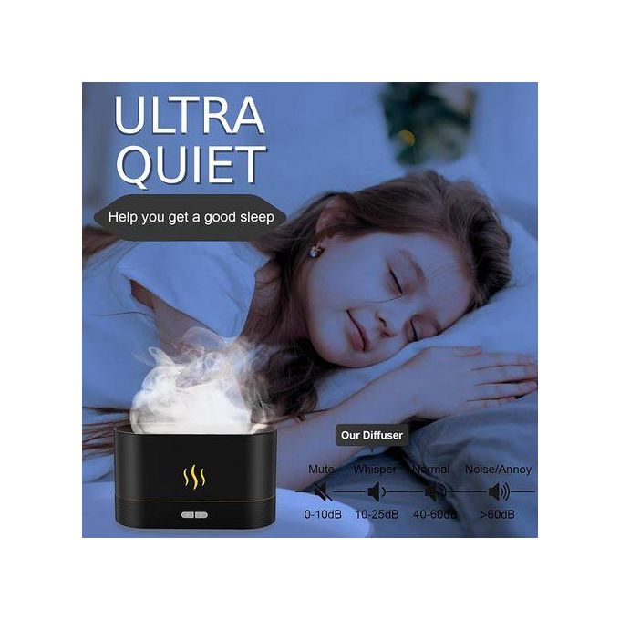 Flame Aromatherapy Humidifier, USB Ultrasonic Diffuser 180ml
