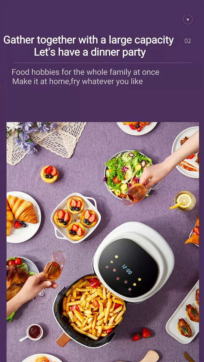 8L Oven Air Fryer Including a Nesting Tongs Set
