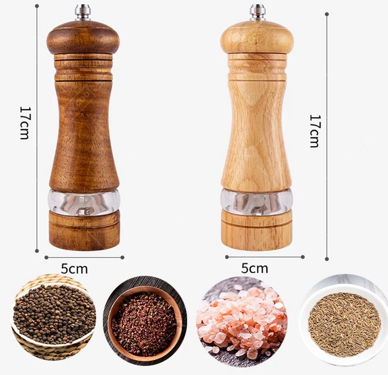 Wooden Pepper Grinder Adjustable Kitchenware Sea Salt Grinder