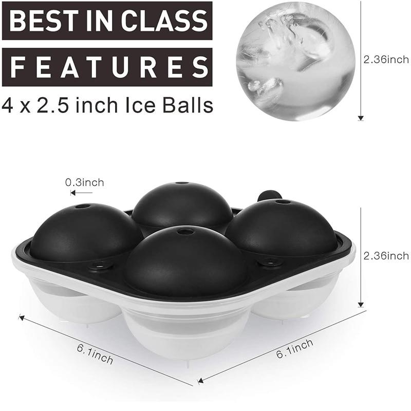 Ice Ball Maker Big Ball Shape Silicone Ice Ball Trays For Whisky 2.5