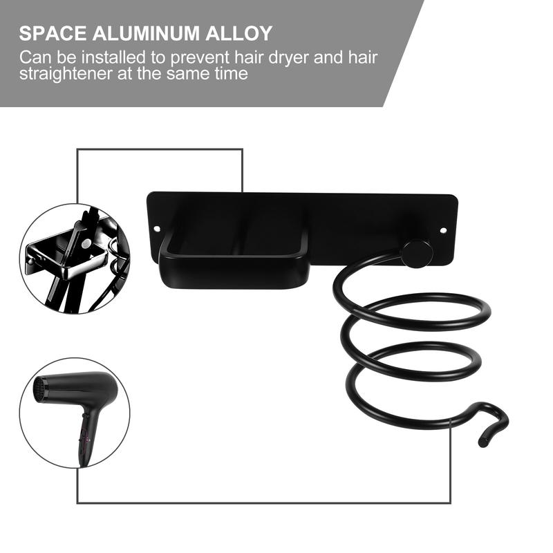 1 set of hair dryer hooks aluminum alloy bathroom wall hanger