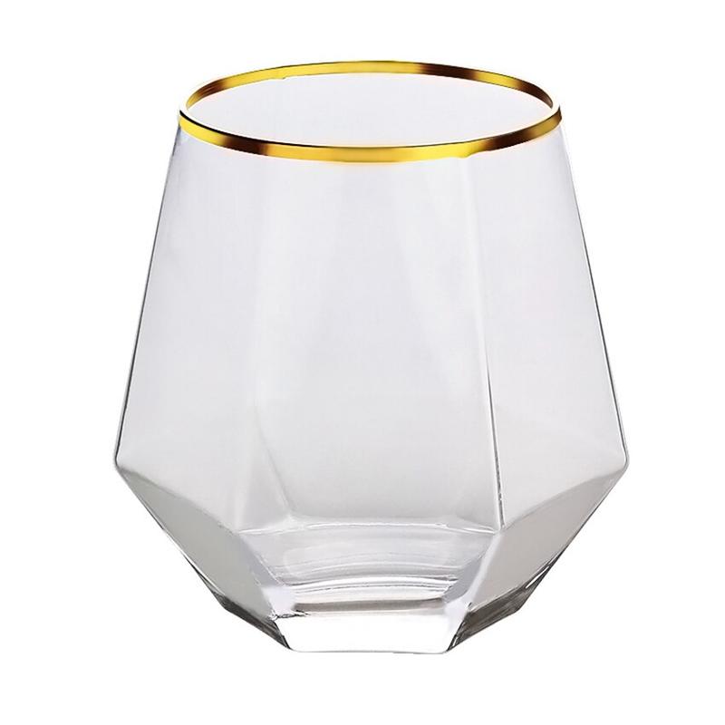 Hexagon Diamond Transparent Glass Whisky Glass Coctail Glass B