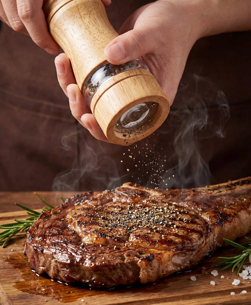 Wooden Pepper Grinder Adjustable Manual Pepper Mill Kitchenware Sea Salt Grinder