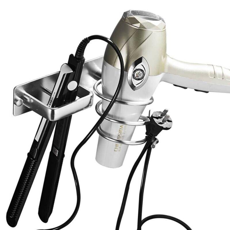 Aluminum Hair Dryer Storage Handle Hair Dryer Organizer Hook Rack