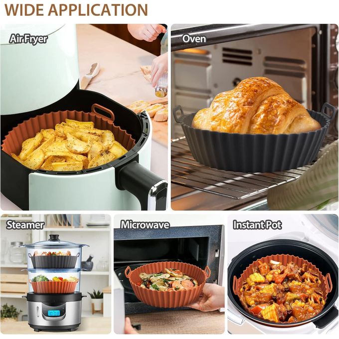 Reusable Silicone Air Fryer Liners Pots  - 2 PCS