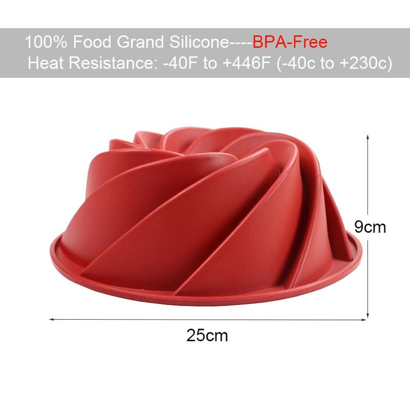 3D Groove Cake Molds Large Spiral Bread Grades Silicone