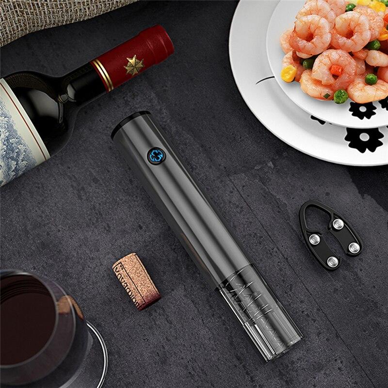 Electric Wine Opener One Button Automatically Touches Red Wine Bottle