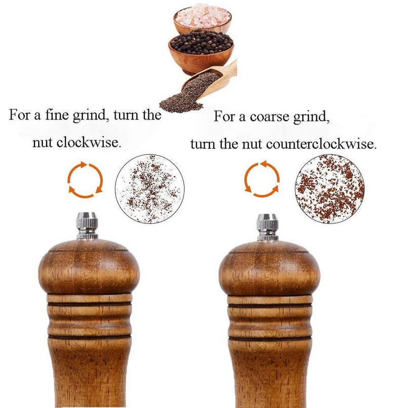 Wooden Pepper Grinder Adjustable Kitchenware Sea Salt Grinder