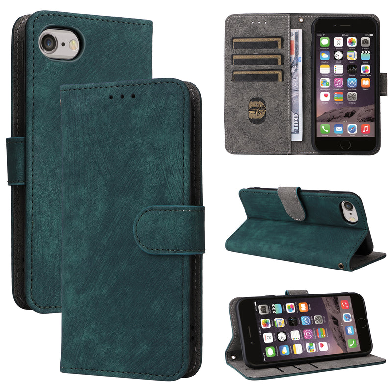 Flip Cover for iPhone 7 PU Leather Phone Case RFID Blocking With Hand Strap