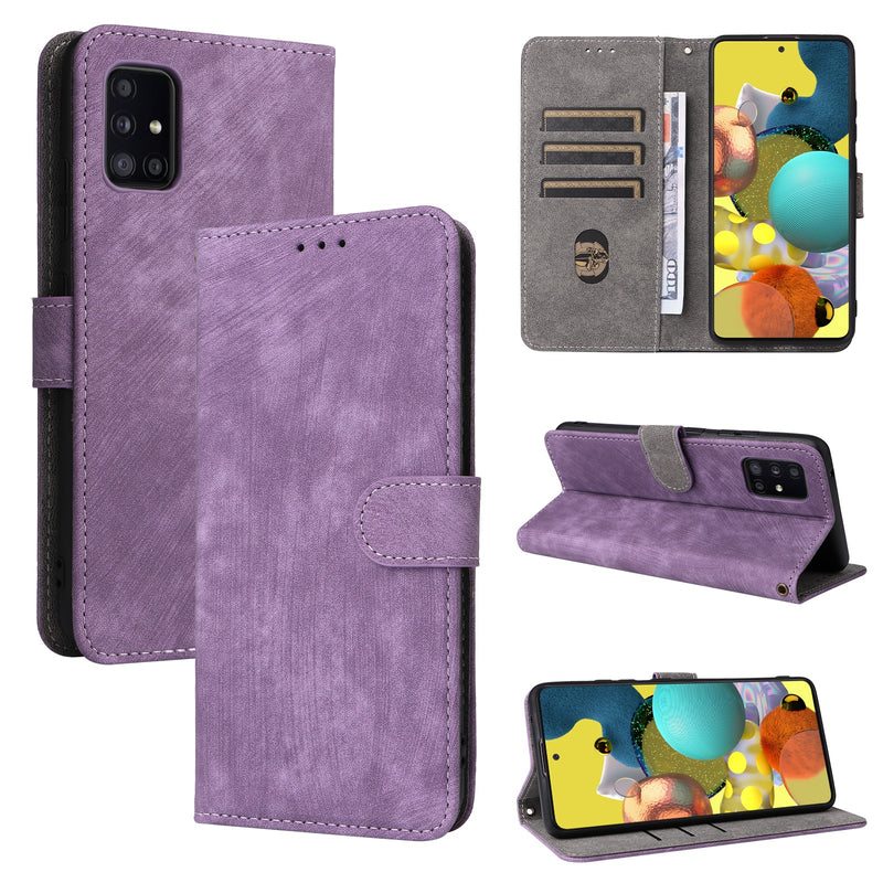 Flip Cover for Samsung Galaxy A51 5G PU Leather Phone Case [RFID Blocking] With Hand Strap