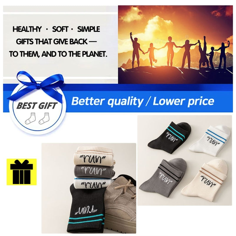 Men's Socks Biking Trekking Quick Dry Sports Running Lightweight Socks 4 Pairs