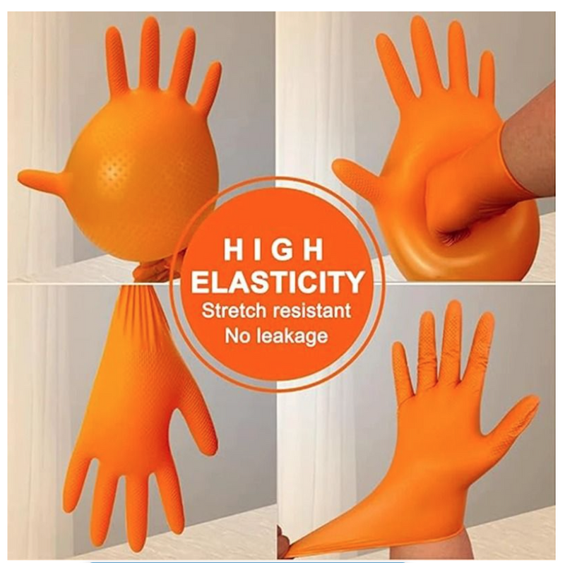 Heavy Duty Disposable Nitrile Gloves 8Mil Extra Thick Mechanic Glove with Textured Grip Antislip Safety