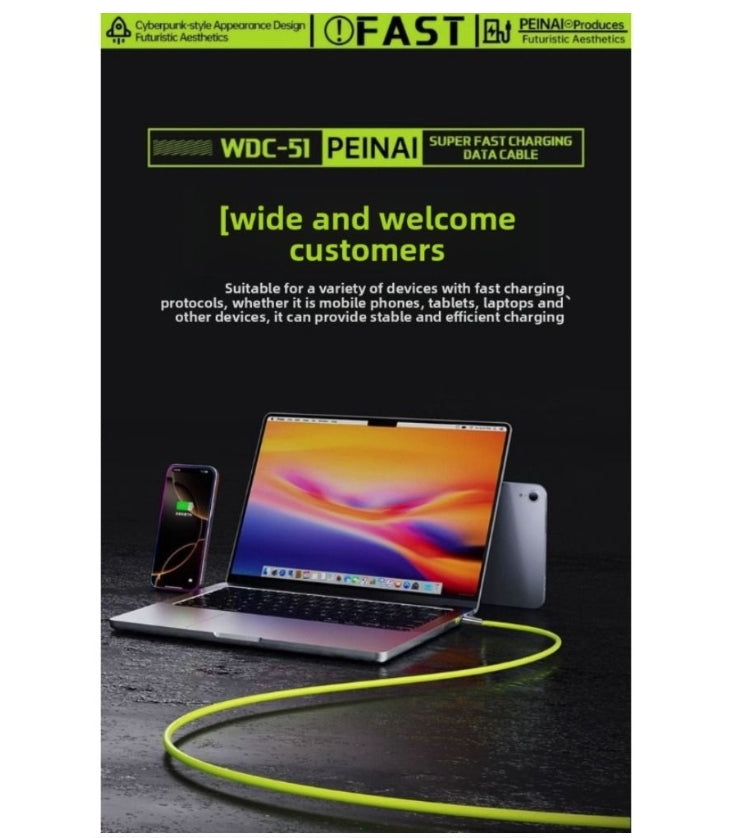 4-In-1 Super Fast Charging Cable Mobile Phone Data Cable Double-Head