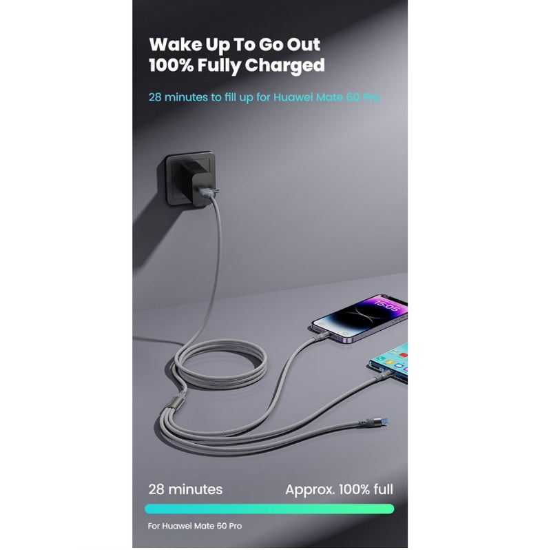 5 in 1 Cable USB Type C to C/Lighting/Micro Fast Charging Cable