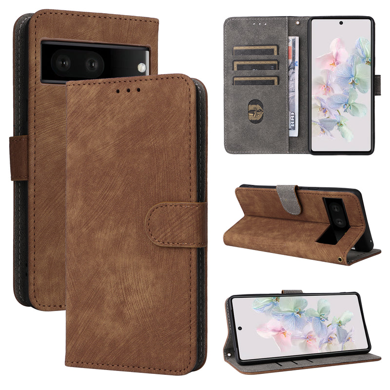 Flip Cover for Google Pixel 7 PU Leather Phone Case RFID Blocking With Hand Strap
