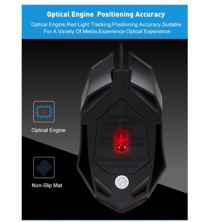 Wired Gaming Mouse Desktop Computer Laptop USB Backlit Mouse