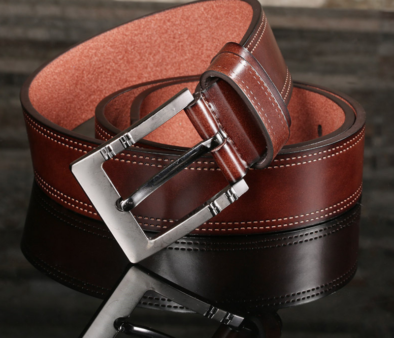 Men Quality Leather Belt Luxury Designer Alloy Pin Buckle Belts