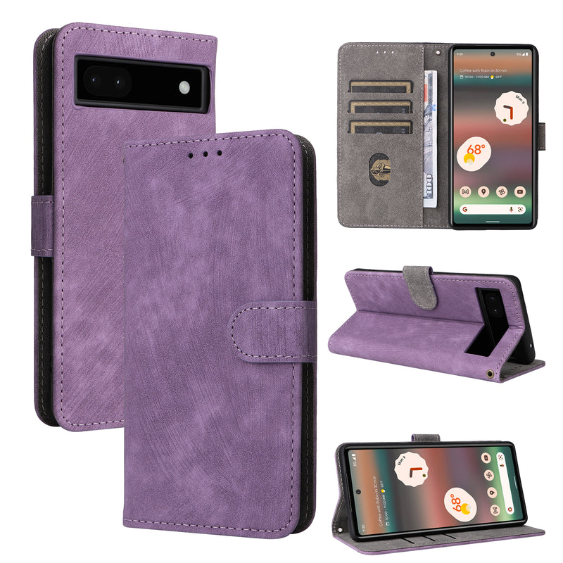 Flip Cover for Google Pixel 6a PU Leather Phone Case RFID Blocking With Hand Strap