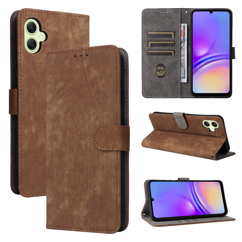 Flip Cover for Samsung Galaxy A05 PU Leather Phone Case [RFID Blocking] With Hand Strap