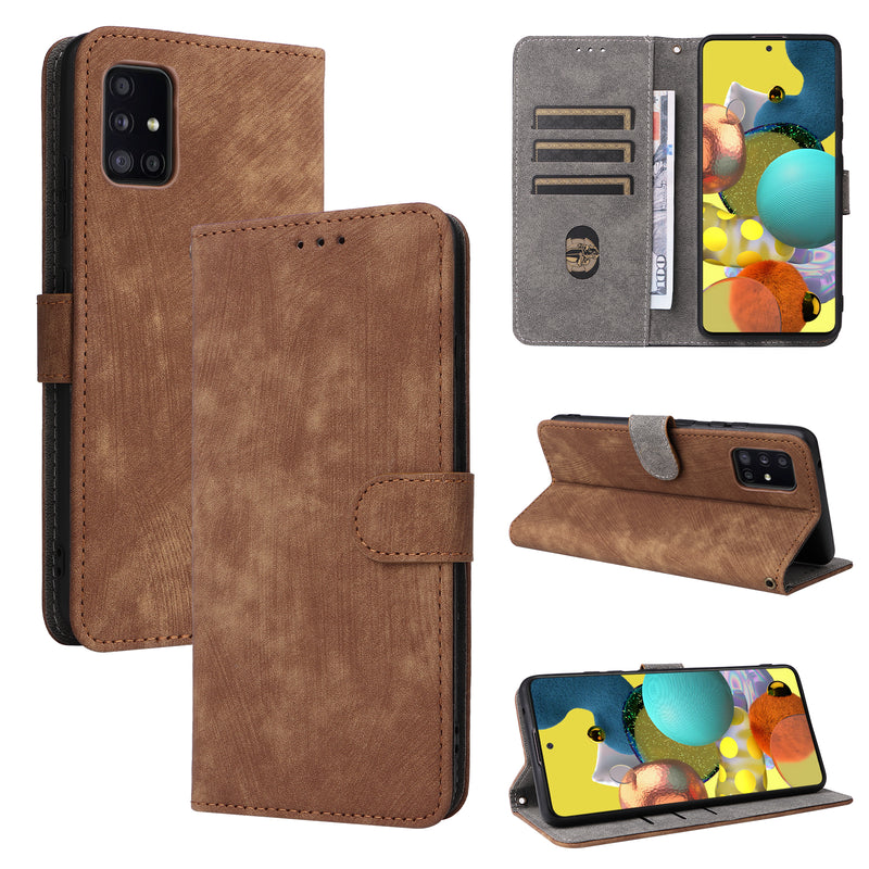 Flip Cover for Samsung Galaxy A51 5G PU Leather Phone Case [RFID Blocking] With Hand Strap