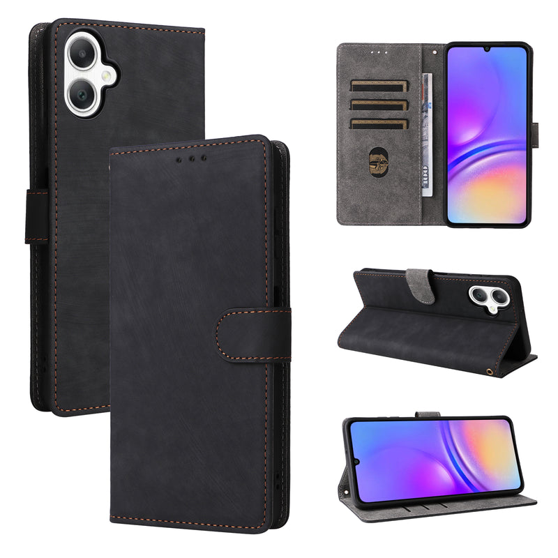 Flip Cover for Samsung Galaxy A06 4G PU Leather Phone Case [RFID Blocking] With Hand Strap