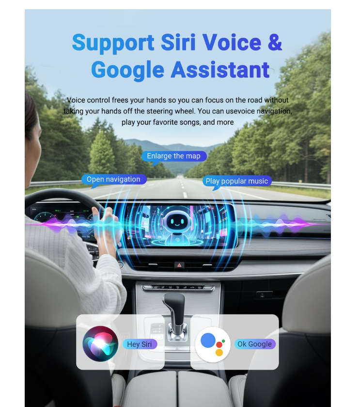 IPSTYLE 2in1 Mini Wireless CarPlay&Android Auto Adapter 5GHz WiFi