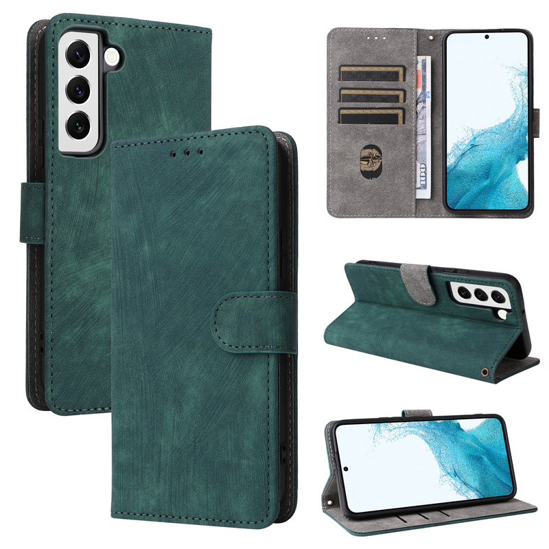 Flip Cover for Samsung Galaxy S22 5G PU Leather Phone Case [RFID Blocking] With Hand Strap