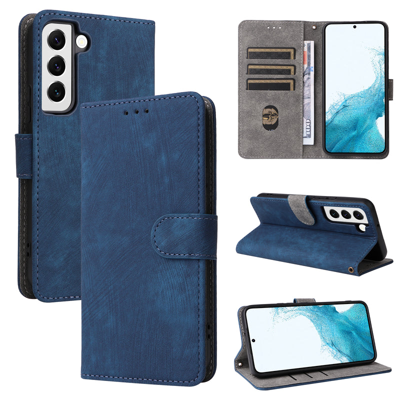 Flip Cover for Samsung Galaxy S22 Plus 5G PU Leather Phone Case [RFID Blocking] With Hand Strap