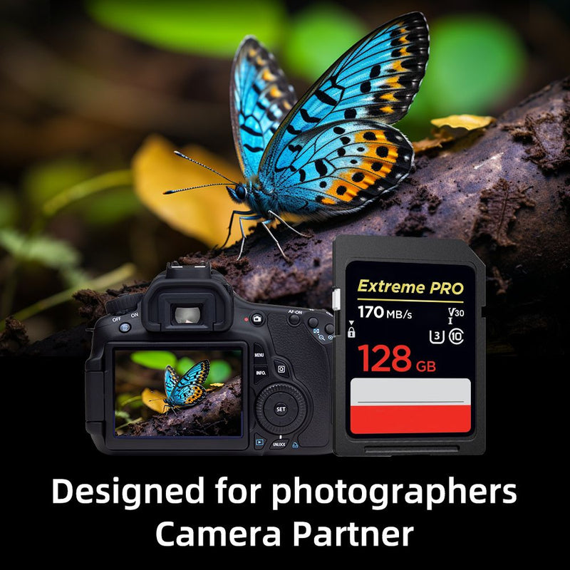 Extreme PRO SD Card 32GB 64GB 128GB Flash Memory Card for Camera