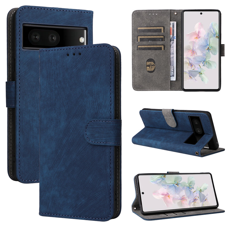 Flip Cover for Google Pixel 7 PU Leather Phone Case RFID Blocking With Hand Strap