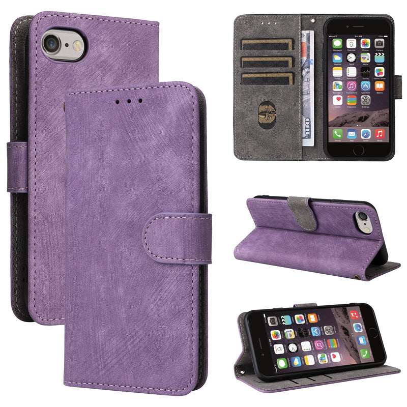 Flip Cover for iPhone 7 PU Leather Phone Case RFID Blocking With Hand Strap